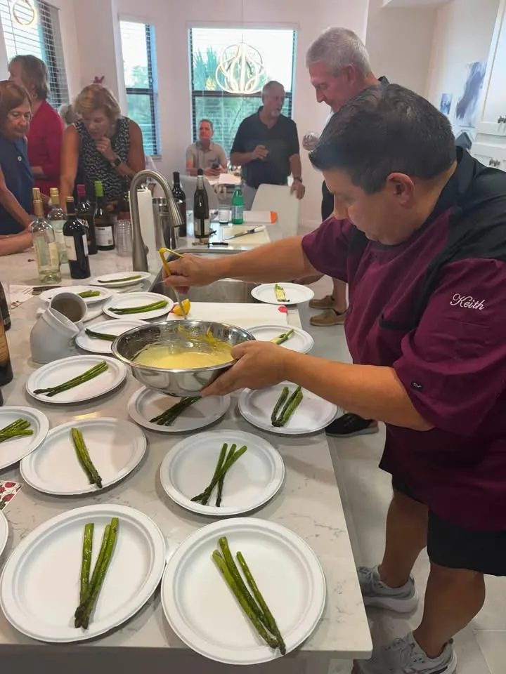 A cooking demonstration at an LWN Social gathering