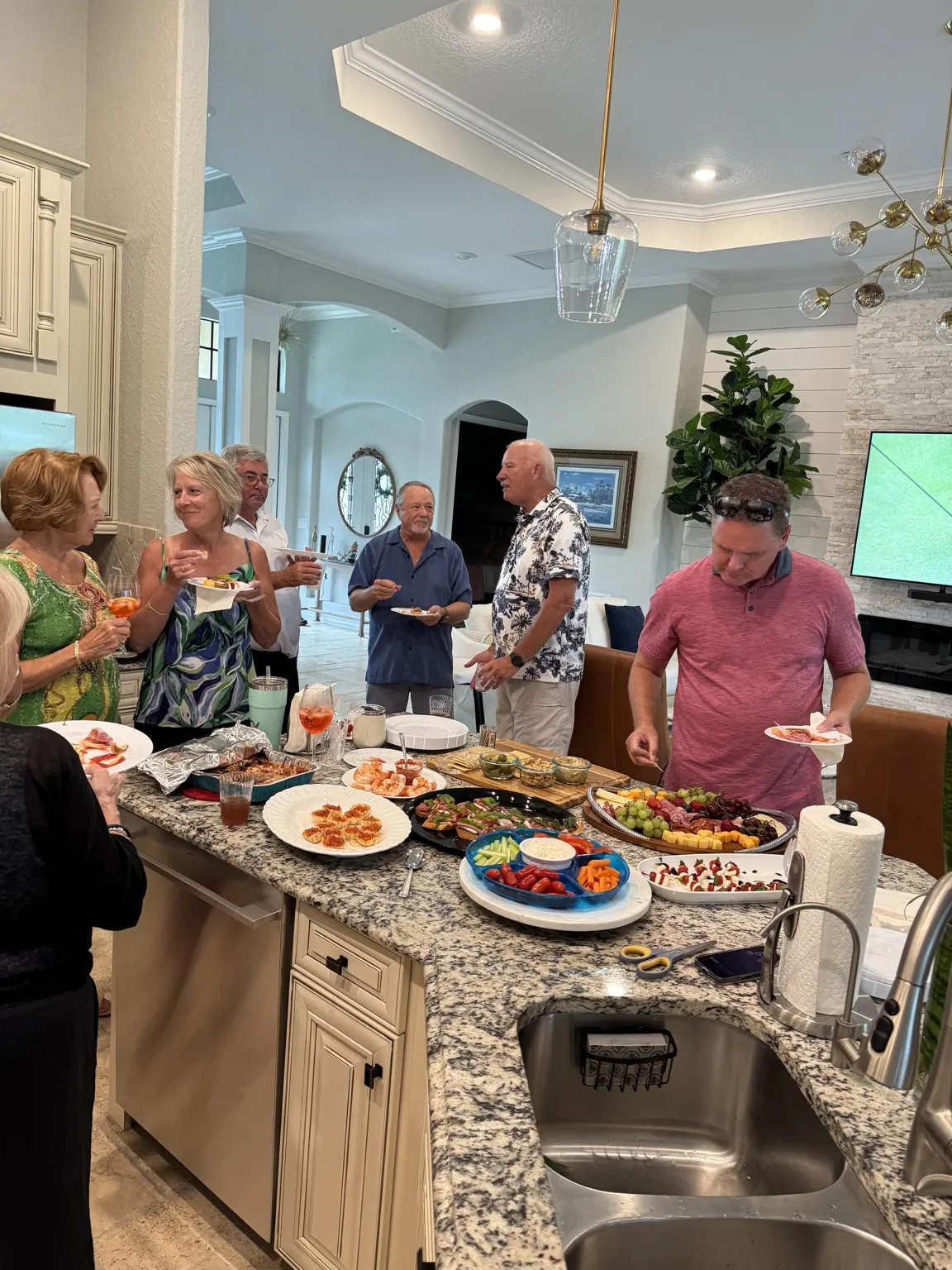 Neighbors enjoying a home social gathering