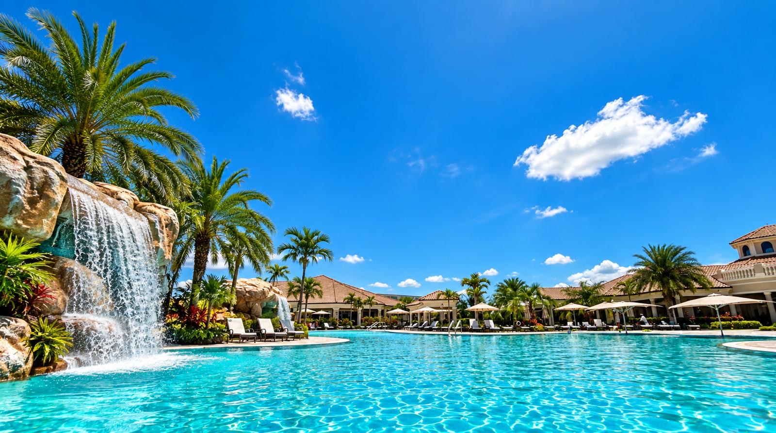 Lakewood National resort pool and waterfall